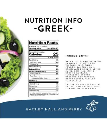 Hall & Perry Low Calorie Low Fat Keto Friendly Greek Salad Dressing 24-Pack 1 oz Pouches - Buy Online on GoSupps.com