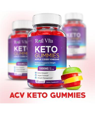 Real Vita Keto Gummies 3 Pack - Apple Cider Vinegar Gummy for Weight Loss - Vegan Formula with Vitamin B12, B6, and Beet Root Juice - 180 Gummies - Buy Online on GoSupps.com