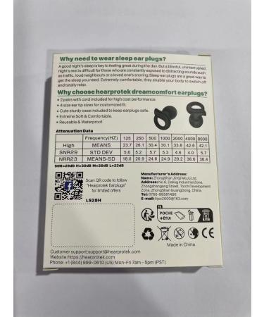 Hearprotek Silicone Ear Plugs for Sleep - 2 Pairs, 29dB Noise Cancelling, Snoring Reduction, Tinnitus Relief - Black - Buy Online on GoSupps.com