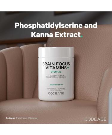 Codeage Brain Focus Vitamins+ Nootropic Supplement with Citicoline as Cognizin Panax Ginseng Resveratrol Gotu Kola Vitamin B12 Methylcobalamin - Liposomal Delivery - Non-GMO - 60 Capsules - Buy Online on GoSupps.com