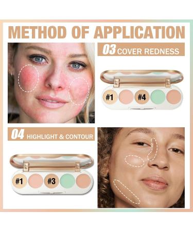 FOCALLURE GoldenAge 5-in-1 Concealer Palette - Multi-Use Color Correcting & Contour for Dark Circles | International Shipping Available - Buy Online on GoSupps.com