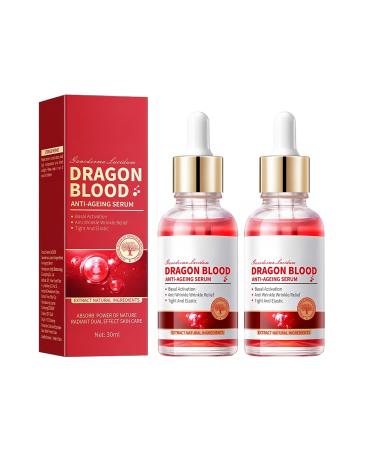 2PC S rum Anti Rides Dragon Blood Facial Serum S rum De Sang De Dragon Hydratation Nourrissante claircit le teint Lisse les Ridules Att nue le Teint Terne Convient Tous les Types de Peau