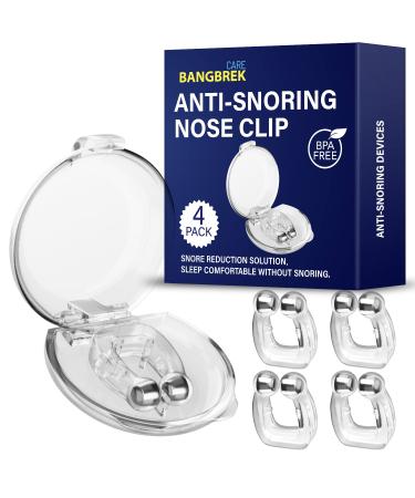BANGBREK CARE Anti snoring Device, Snore Stopper, Silicone Magnetic Nose Clip, Comfortable & Reusable Nasal to Relieve Snore 4 PCS
