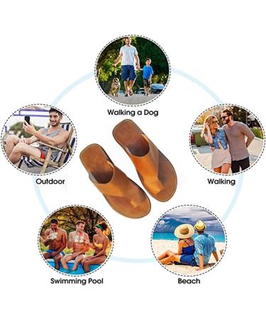 Men's Plus Size Summer Casual Bunion Slippers - Slip-On Flip Flops for Plantar Fasciitis - Outdoor Sandals in Khaki - Buy Online on GoSupps.com
