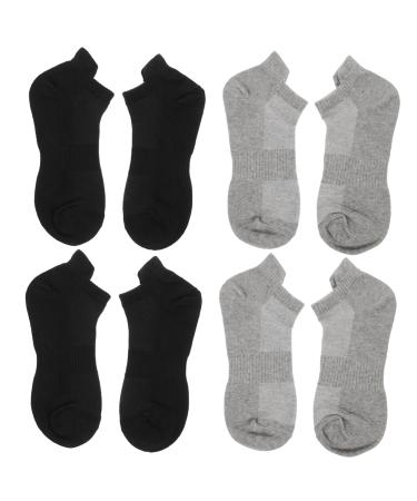FRCOLOR 4 Pairs Combed Cotton Socks Low-cut Liners Socks Running Cotton Socks Unisex Socks Unisex Stockings Sports Breathable Stockings Running Socks Low-cut Liner Socks Unisex Ankle Socks Black Grey 21x5x0.3cm