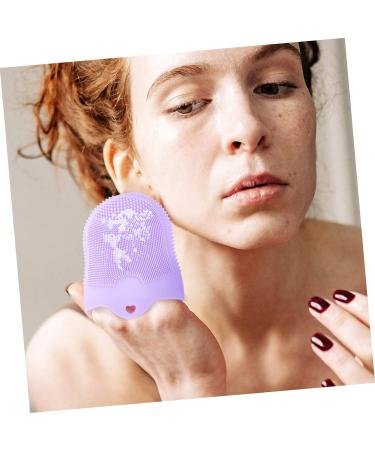 Beavorty Cleansing Massage Finger Cots Cleansing Facial Brush Skin face Scrubber for Women deep Cleaning Brush face wash Scrubber face Lotion for Women Silica Gel Makeup Remover Miss pores Violet 11.8X10CM - Buy Online on GoSupps.com