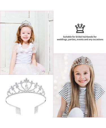 Frcolor 5th Birthday Crown Tiara for Girls | Crystal Rhinestone Princess Headband | 5 Years Old Gift - Buy Online on GoSupps.com