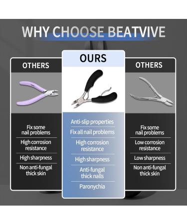 Professional Podiatrist Toenail Clippers for Ingrown & Thick Nails - Super Sharp Curved Blade Pedicure Tool (Black - Buy Online on GoSupps.com