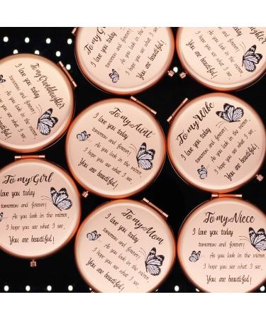 Onederful Frosted Travel Compact Pocket Makeup Mirror - Aunt Birthday Christmas Mother s Day Gift Idea - Niece Nephew-Aunt Rose Gold - Buy Online on GoSupps.com