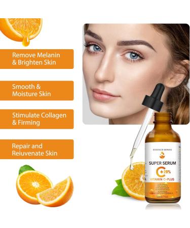 20% Vitamin C Serum Strong Antioxidant Collagen Boost Moisturising Formula Brightens Firms and Nourishes Anti-Ageing Skin Care for All Skin Types - Buy Online on GoSupps.com
