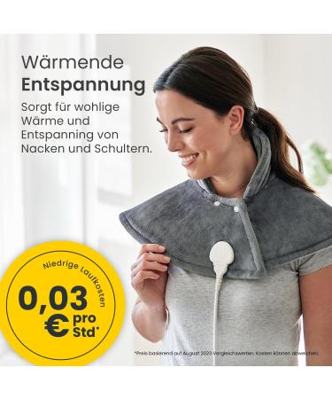 COSI Home Heating Pillows | Automatic Switch-Off | Ultra Soft Flannel | 3 Heat Levels & Remote Control | Ideal for Back Shoulder & Neck Relief | 60x62cm (Gray) - Buy Online on GoSupps.com