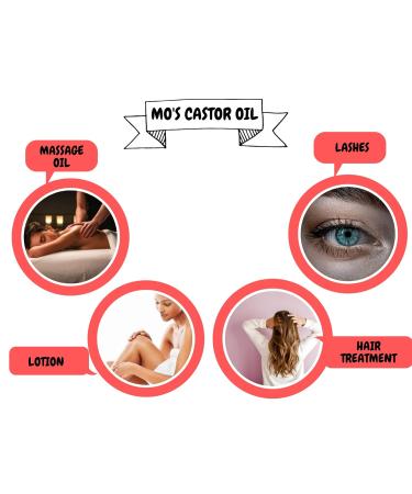 Mo's Castor Oil (2 oz) - 100% Pure Cold Pressed Moisturizer for Skin Hair Eyelashes & Eyebrows | International Shipping Available - Buy Online on GoSupps.com