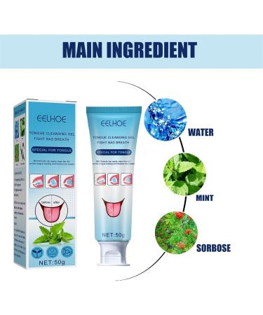 Buy M/E/E Tongue Cleaner & Brush | Fresh Mint Cleaning Gel for Bad Breath - Best Oral Care Solution - Buy Online on GoSupps.com