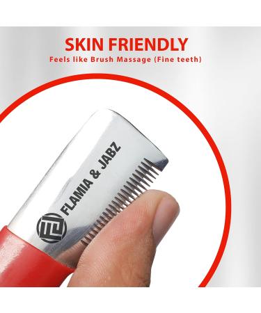 FLAMIA & JABZ Right-Handed Stainless Steel Stripping Knife for Dogs - Premium Plastic Handle - Buy Online on GoSupps.com