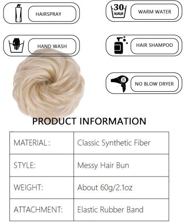 Messy Hair Bun Curly Wavy Hair Scrunchies Accessories Pieces for Women Girls Synthetic Updo Donut Ponytail Hair Extension Hair Accessories (Light Blonde) - Buy Online on GoSupps.com