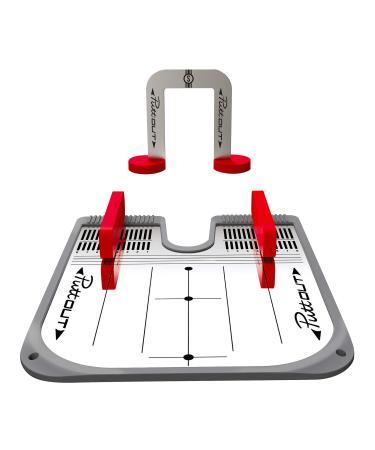 PuttOut Putting Mirror Trainer and Alignment Gate Red/Gray