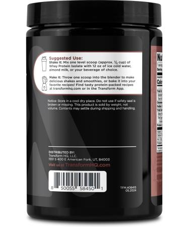 TransformHQ Whey Protein Isolate - Chocolate Flavor | 7 Servings Performance Protein Powder for Enhanced Gains - Buy Online on GoSupps.com
