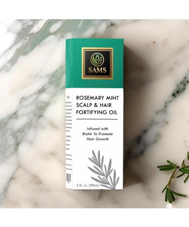 SAMS Rosemary Mint Hair Growth Oil - Organic Scalp Treatment for Fast Hair Growth | Strengthens & Nourishes Prevents Breakage 2 fl oz - Buy Online on GoSupps.com
