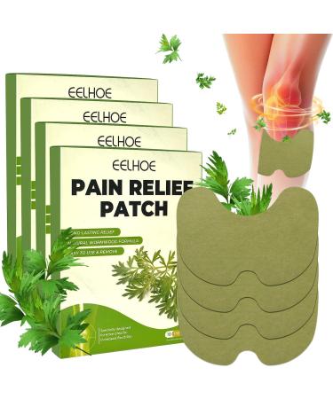 Knee Pain Relief Patches 40Pcs Knee Patches Pain Relief Plaster Wormwood Herbal Knee Pain Relief Patches Relieves Muscle Soreness in Knee Neck Shoulder (A)