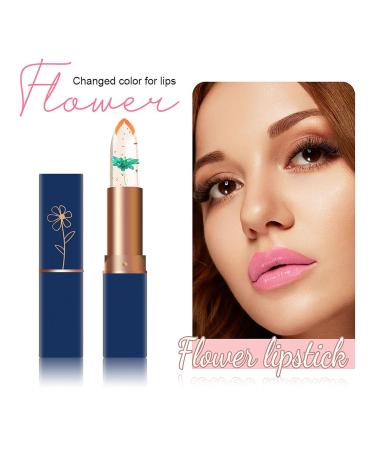 6 PCS pH Color Changing Lipstick - Crystal Flower Jelly Lip Balm for All Skin Tones | Soft Tint & Shimmer Effect (Pink) - Shop Internationally - Buy Online on GoSupps.com