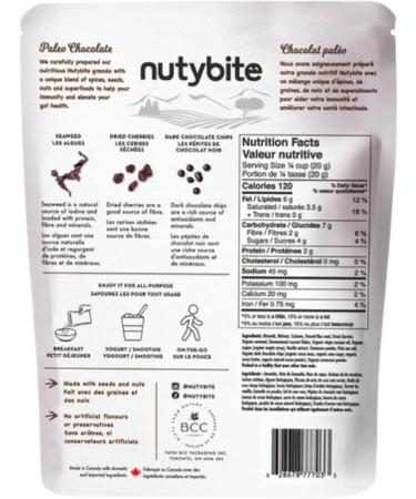 Nutybite Granola Clusters Paleo Chocolate Functional benefits Vegan Gluten Free No added sugar Non GMO Superfood Snacks (12 x 120g) - Buy Online on GoSupps.com