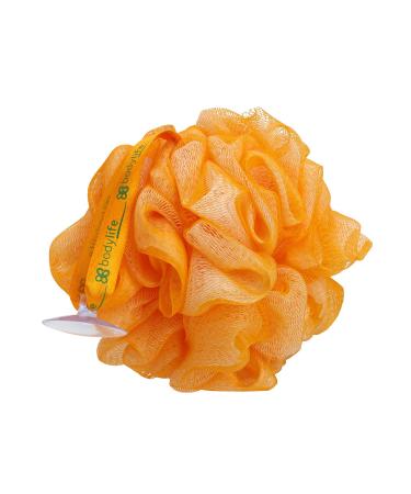 Bodylife Body Buffer Puff Exfoliating Bath & Shower Body Pouf Scrunchie Body Scrubber Orange & White 55g