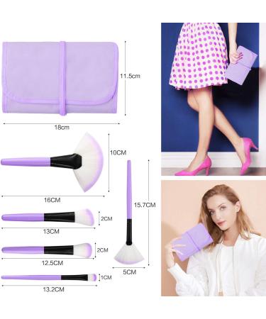 32-Piece Professional Makeup Brush Set with Nylon Bag - Purple - Buy Online on GoSupps.com