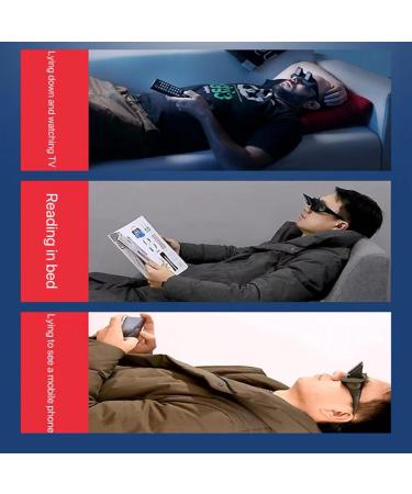 Lazy Glasses - Horizontal Bed Prism Spectacles for Reading & Watching TV | High Definition Periscope Eyeglasses - Unisex Black - Buy Online on GoSupps.com