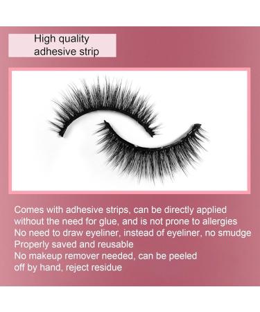 No Glue Lashes - 3 Pairs Stick Lashes | Natural Look No Glue Needed False Lashes Natural Look Easy To Apply Contact Lens Friendly - Buy Online on GoSupps.com