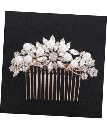 DOITOOL Tiara Pearl Comb Rhinestone Barrettes Fashion Headwear Crystal Hair Comb Bridal Hair Clip Bride Hair Comb Photography Props Wedding Headdress Headgear Hair Accessories - Buy Online on GoSupps.com