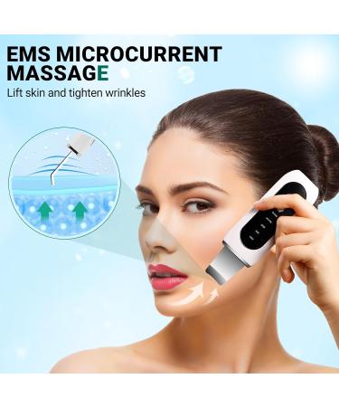 Skin Scrubber Ultrasound - 5 Modes Facial Cleaning Device Blackhead & Acne Remover Ions Pore Cleaner Spatula for Radiant Skin - Buy Online on GoSupps.com