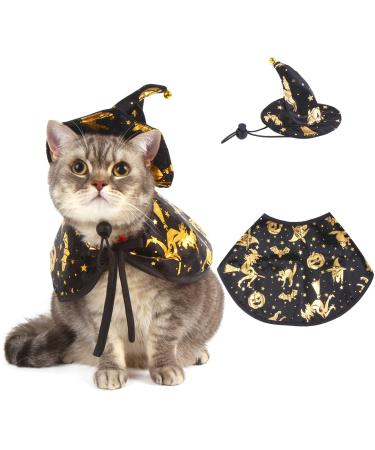 Halloween pet costume Jofony Halloween pet cloak and hat set Halloween dog costume cat costume cloak pet costume for small middle pets M