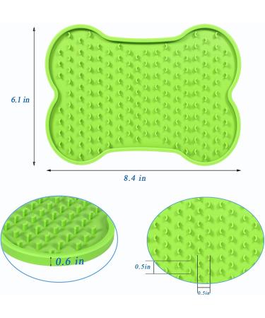 Dog Lick Pad 2 Pack - Slow Feeder Bone-Shaped Mat for Boredom Relief - Ideal for Yogurt & Peanut Butter - Green - Buy Online on GoSupps.com