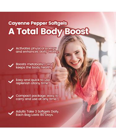 Cayenne Pepper Softgels Supplement with Vitamin E D3+K2 and Extracts of Turmeric Grape Seed Hawthorn Beetroot Berberine and Others Supports Leg Vein Heart and Blood Vessel Health (1 Pack) - Buy Online on GoSupps.com