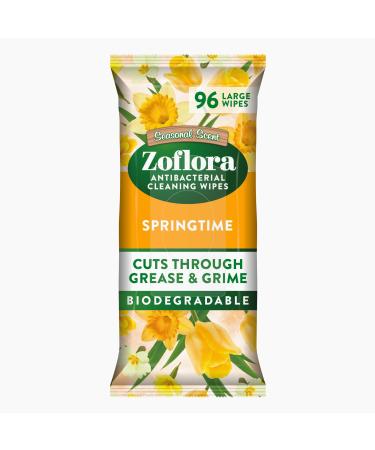 Zoflora Springtime Biodegradable Wipes Antibacterial Multi-surface Cleaning Wipes Convenient Quick Cleaning (Pack of 1 96 Wipes) - Buy Online on GoSupps.com
