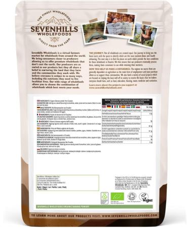 Sevenhills Wholefoods Organic Banana Powder 500g - Pack of 1 | Pure & Natural Source of Potassium | Premium Quality - Buy Online on GoSupps.com