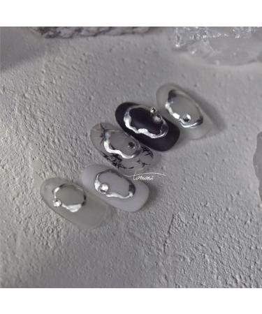 Irregular Bronzing Nail Art Stickers - Gold & Silver Frame Rhinestone 3D Self-Adhesive Decals for Women & Girls - Stylish 5D Engraved Nail Designs - Buy Online on GoSupps.com