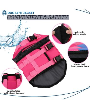 Fragralley Dog Life Jacket Shark Vest | Adjustable Ripstop Safety Vest for Dogs | Superior Buoyancy & Rescue Handle | Small Medium Large Dogs | Swim, Pool, Beach, Boating | XS Pink-Wave Shark - Buy Online on GoSupps.com
