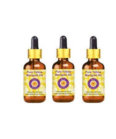 d ve herbes Pure Yellow Marigold Oil (Calendula officinalis) with Glass Dropper Infused (Pack of Three) 100ml X 3 (10 oz)