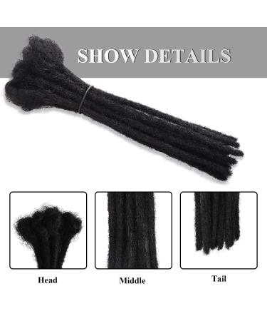 Natural Black Real Hair Dreadlock Extensions - 10 Strands 20cm Faux Locs for Men & Women | No Lifting Hip-Hop Style - Buy Online on GoSupps.com