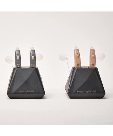 Hearing Assist Recharge BTE Air Conduction Hearing Aid (Both Ears) | FDA Registered, Rechargeable with Charging Case | TV Offer + Free Tech Support | Beige - Buy Online on GoSupps.com