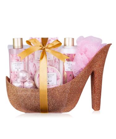 accentra - Gift set for women A moment for you jasmine scent - Luxury beauty set with shower gel bath salt body lotion scrub & net sponge etc. - 9-piece bath set for women with glitter ceramic pump - Buy Online on GoSupps.com