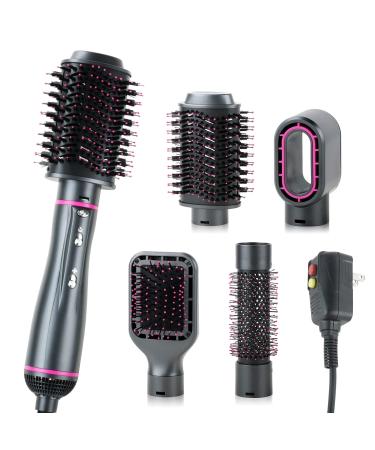 Hair Dryer Brush, 4 in 1 Detachable Blow Dryer & Volumizer Styler Hot Air Brush Hair Dryer Brush Blow Dryer Brush in One for Hair Drying Volumizing Straightening Curling Styling