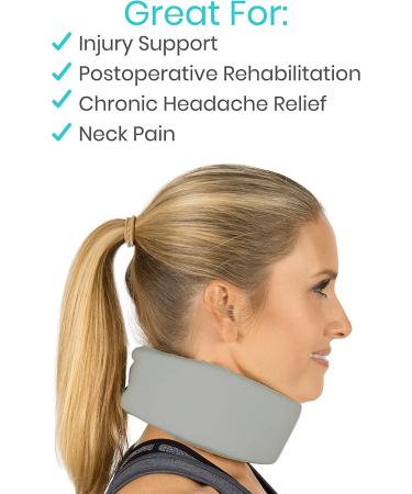 Morsa UK Foam Cervical Collar - Soft Neck Support for Pain Relief - Medical Grade Spine Brace for Disc Hernia & Osteoarthritis - Sleep-Friendly (Grey, Size S) - Buy Online on GoSupps.com