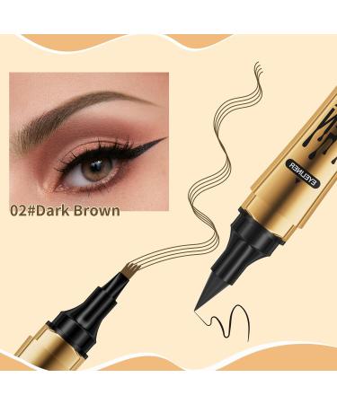 QIC 2-in-1 Microblading Eyebrow Pen & Eyeliner - Waterproof 3D Magic Pencil with Double Head Fork Tip - Long-Lasting Black - Buy Online on GoSupps.com