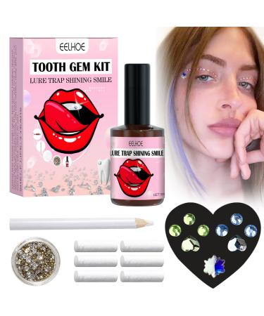 Tooth geman kit tooth gemstone set diy tartar jewelry set solid reliable tooth gem kit for DIY-nail and teeth decoration with 2 cat claw drill and 1 snowflakes and tooth drill