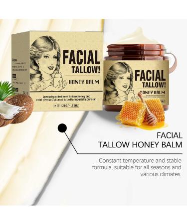 Organic Facial Tallow & Honey Balm - Hydrating Grass-Fed Beef Tallow Moisturizer for Face & Body - Buy Online on GoSupps.com