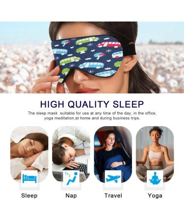 WELLDAY Bus Pattern Sleep Mask | Soft Comfort Blindfold for Men and Women | Adjustable Strap | Blockout Light for a Restful Sleep - Buy Online on GoSupps.com