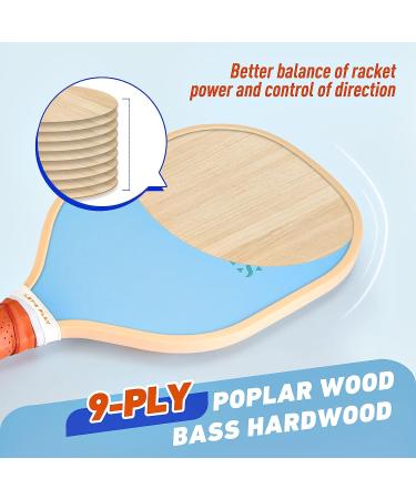 Sprypals Pickleball Paddles Set of 4  Premium Wood Pickleball Set of 4 with 4 Balls and 1 Carry Bag Pickleball Rackets with Ergonomic Cushion Grip for Beginner & Intermediate Gifts for Men Women Kids - Buy Online on GoSupps.com