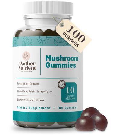 Mother Nutrient Mushroom Supplement Gummies with Pure Mushroom Extract Reishi  Chaga  Cordyceps  Shiitake and Lions Mane Mushroom Supplement Blend   50-Day Supply (100 Gummies)